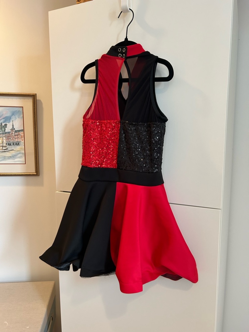 Weissman Red & Black Sequin Panel Dance Costume - MC (10/12) - Picture 11 of 15